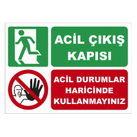 Acil Durumlar Dışında Kullan..