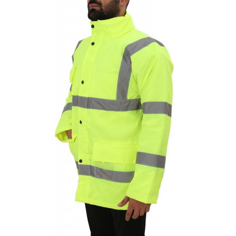 TP Yellow Yüksek Görünüklü Fosforlu İşçi parkası TP Yellow Yüksek Görünüklü Fosforlu İşçi parkası