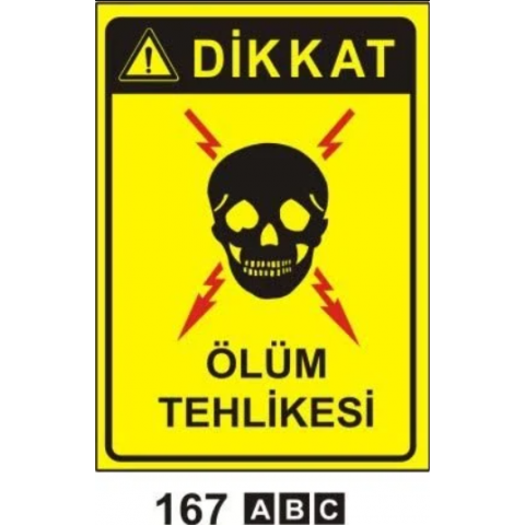 Dikkat Ölüm Tehlikesi Uyarı ikaz Levhası Dikkat Ölüm Tehlikesi Uyarı ikaz Levhası