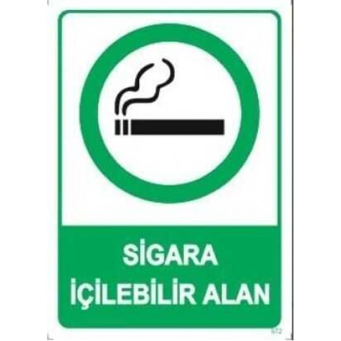 Sigara İçilebilir Alan Uyarı Levhası Sigara İçilebilir Alan Uyarı Levhası