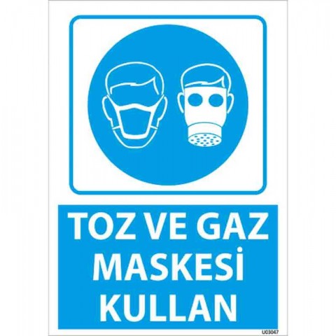Toz ve Gaz Maskesi Kullan Uyarı Levhası 25 x 35 Toz ve Gaz Maskesi Kullan Uyarı Levhası 25 x 35